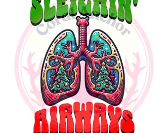 Respiratory Lungs PNG - Christmas Respiratory Therapist Download - Respiratory Care Week Gift