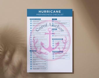 Hurricane Preparedness Checklist – Printable PDF Emergency Planner | Digital Download