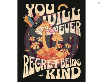 Mushroom Digital Art - Groovy Digital Print - Retro Digital Poster Download