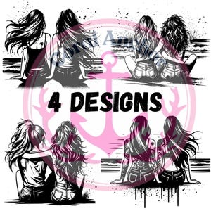 Best Friends Clipart, Besties PNG, Sisters Gifts, Fashion Girls, Soul Sisters PNG