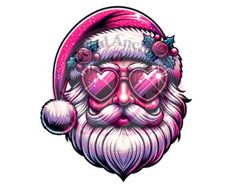 Pink Santa PNG Sublimation Gift Pink Christmas Sparkle Download, Vintage Santa Clipart, Retro Christmas PNG for Shirt, Vintage Christmas PNG