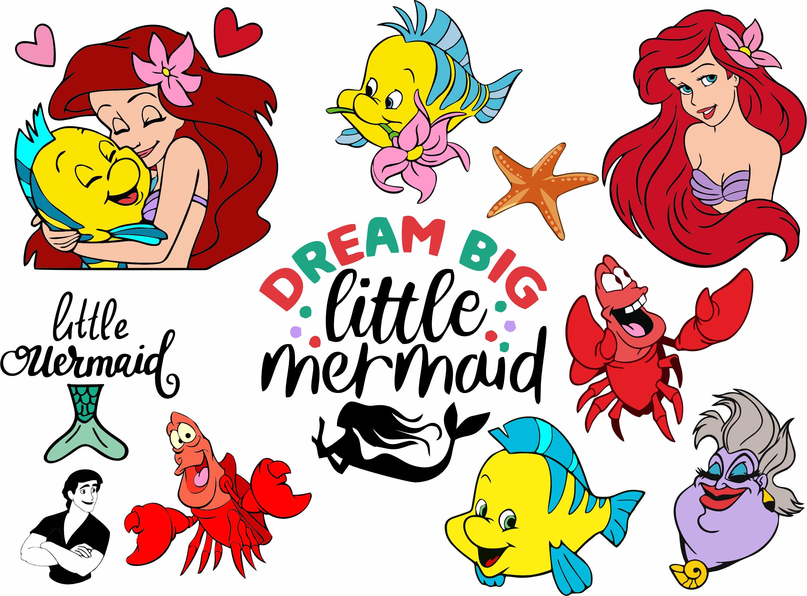 The Little Mermaid SVG, PNG Ariel Clipart, Little Mermaid Layered