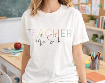 Personalized Teachers Appreciation Tee, Teacher T-Shirt | Custom Name Option