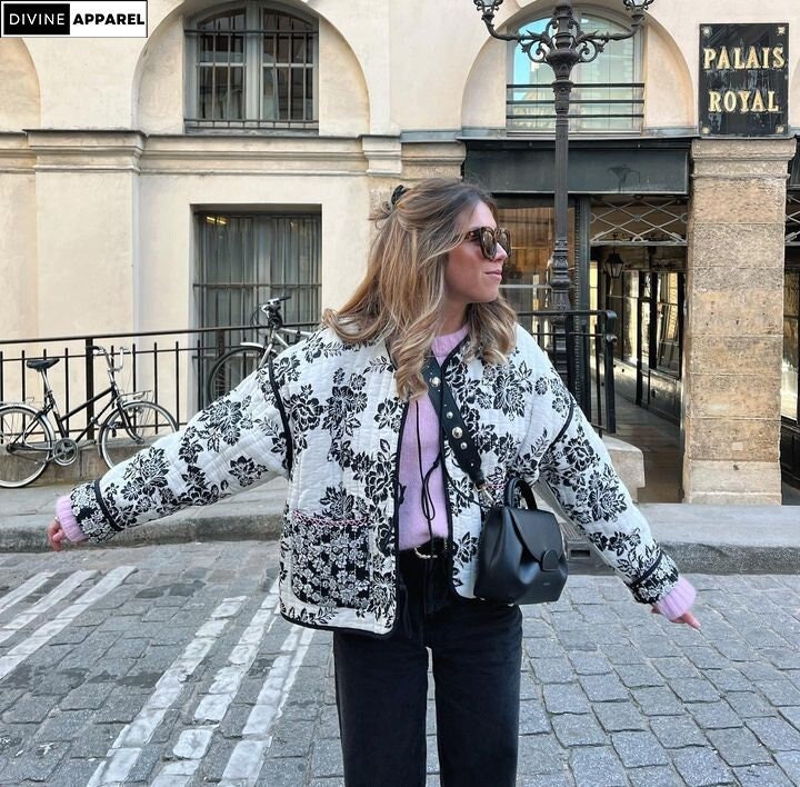 Quilted Floral Coat - Etsy Canada