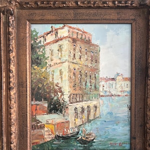 Venice Oil Painting Signed Vintage