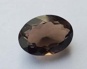 Quartz fumé naturel, pierre à facettes AAA + cabochons octogonaux de qualité, quartz pour bijoutier, pierre précieuse de forme ovale 19 x 13 x 9 mm poids 20,55 ct