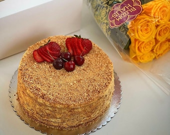 Honey Cake - Medovik- Homemade! Please note Delivered within Dallas only