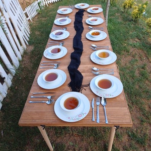 Boho Table 28*90 ınch H:13-19 ınch Wood table, Picnic table, Handmade folding table, Foldable table, Party table, Camp table