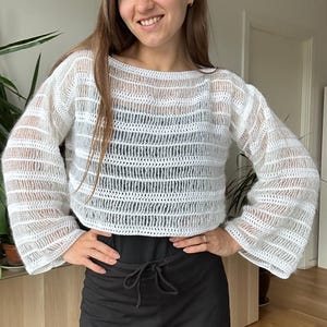 CROCHET MESH SWEATER | beginner-friendly pdf pattern in English