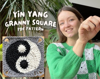 YIN YANG GRANNY square pattern | beginner friendly step-by-step guide