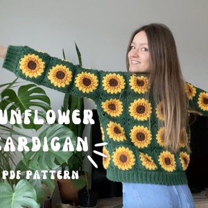 Blue Sunflower Cardigan, Trendy Women Clothes, Floral Crop Sweater,  Oversize Women Clothes, Embroidery Jumper for Her, Sale Handmade Gifts 