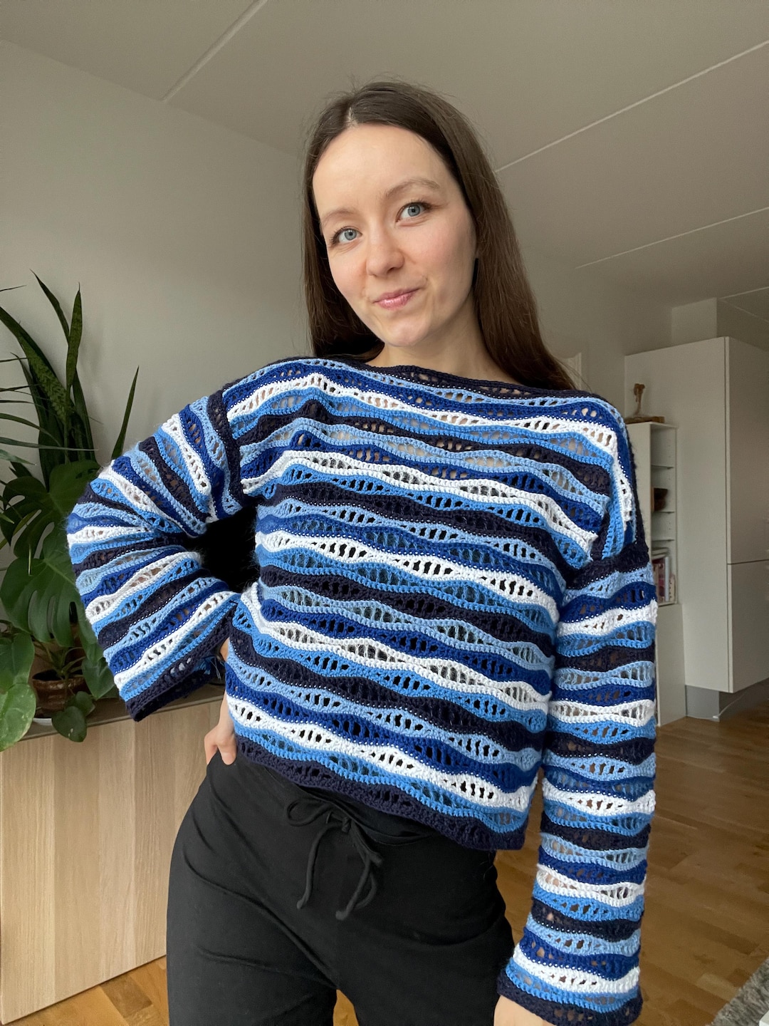 Crochet Cropped top-Waves