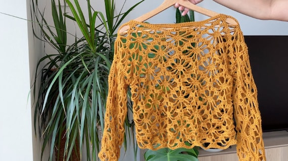 美品★ CROCHET LIKE FLOWER LONG TOP crochet flower top in-depth tutorial ‪@ZxCrochets‬ - YouTube