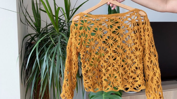 トップス CaNARi remake antiqe crochat lace blouce How to Crochet Lacy Summer Blouse, Lacy Flowers Blouse