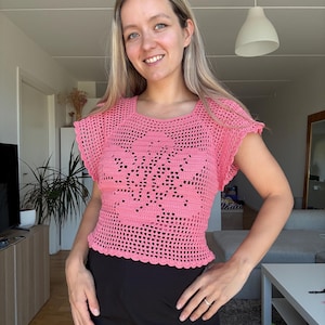 FILET CROCHET RAGLAN jiffy wrap top | pdf pattern in English