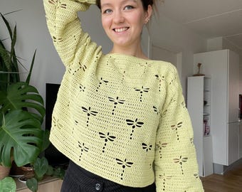 DRAGONFLY CROCHET TOP | beginner-friendly pdf pattern in English