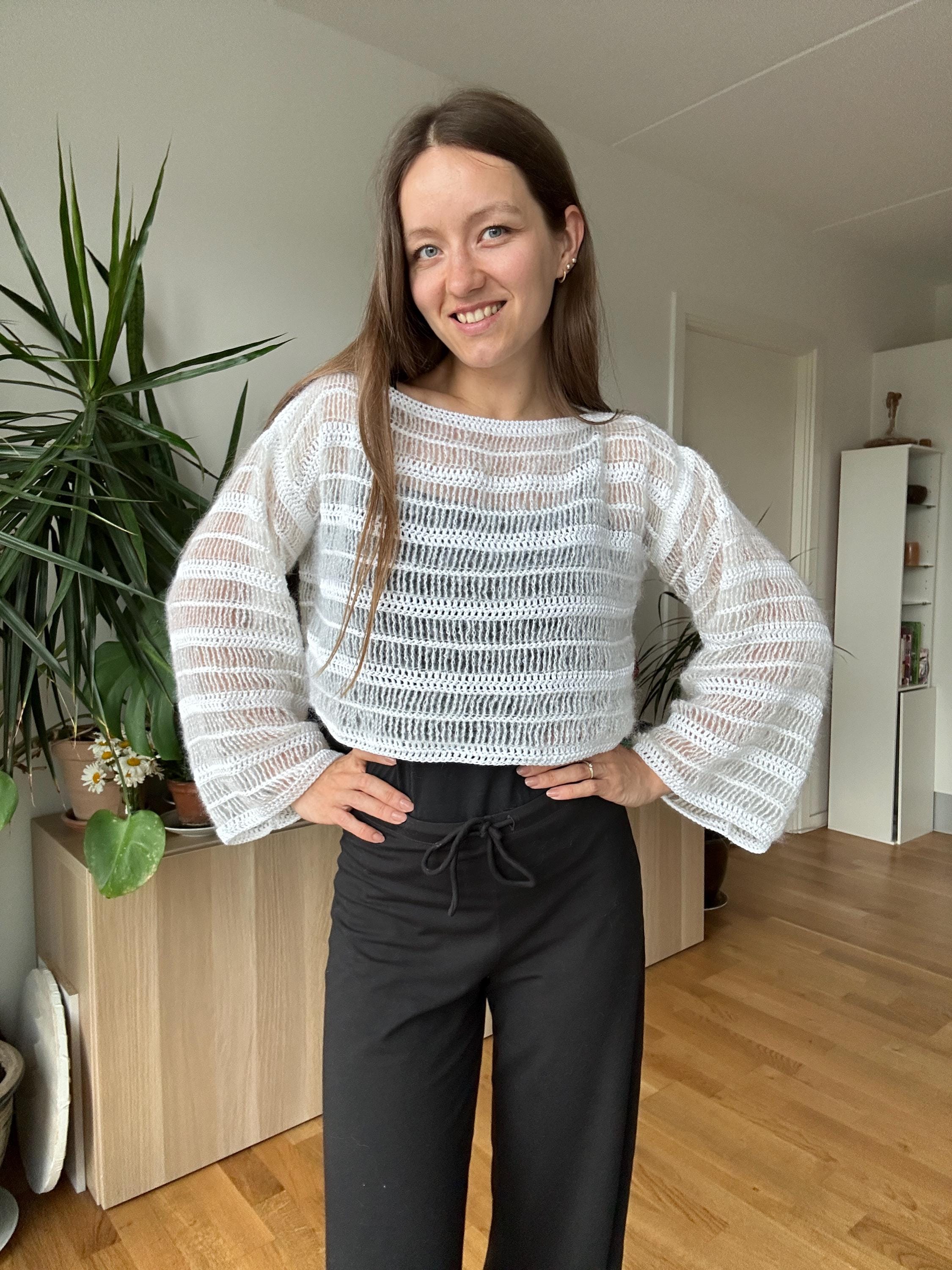 39 Mesh Sweater Crochet Patterns for Airy Layers, Pullovers, and Cardigans 20 Crochet Mesh Sweater beginner-friendly pattern in English