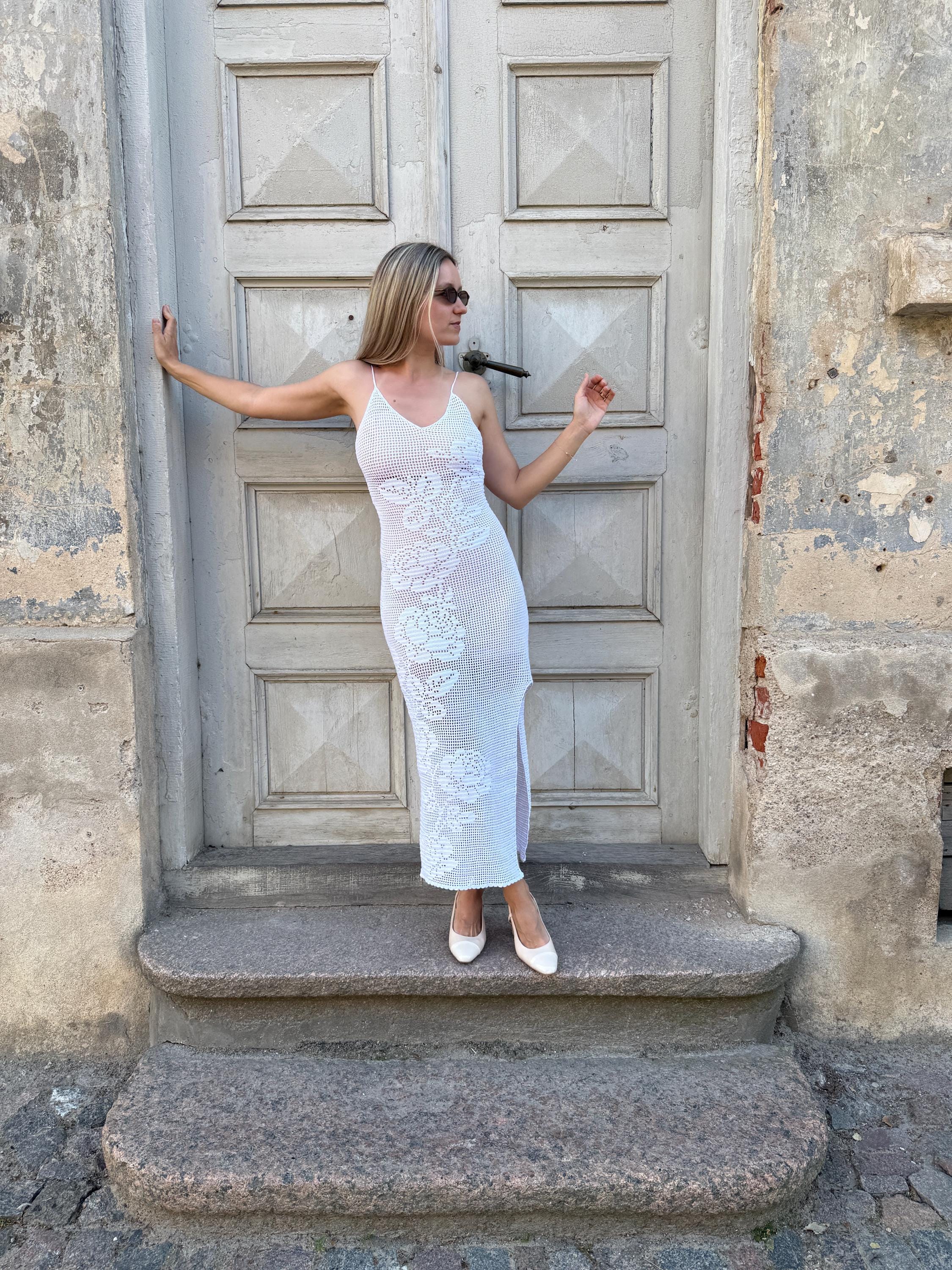 FILET CROCHET DRESS With Rose Design | Pdf Pattern in English