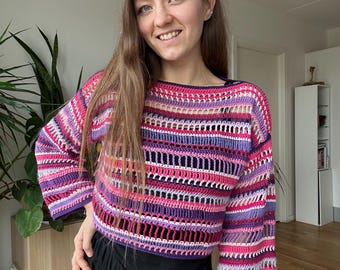 CROCHET MESH TOP | easy & simple lacy summer sweater pdf pattern in English