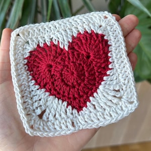 Patrón de crochet cuadrado abuela GRAN CORAZÓN / pdf en inglés