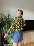 SUNFLOWER CROCHET CARDIGAN from granny squares  | pdf pattern for beginners + granny square pattern - English
