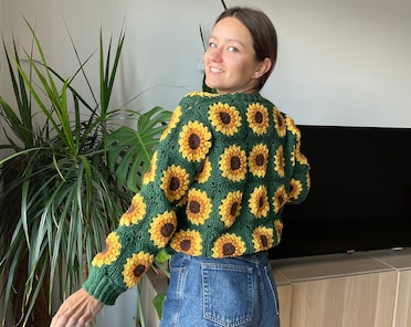 SUNFLOWER イエロー ジッパーカーディガン Sunflower Cardigan - Etsy