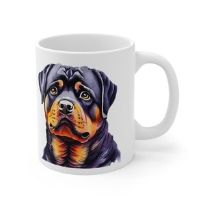 Rottweiler Mug, Rottweiler Gift, Rottweiler Coffee Mug, Rottweiler Owner Gift, Rottweiler Dad/Mom Gift, Ceramic Mug 11oz, #01