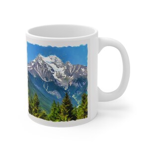 Mountain Coffee Mug, Nature Mug, Majestic Mountain Mug, Hiking Mug, Snowcapped Mountain Mug, Gift for Him/Her, Ceramic Mug 11oz