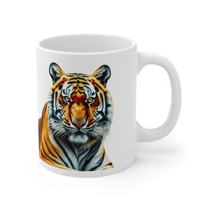 Tiger Mug, Tiger Gift, Tiger Coffee Mug, Zookeeper Gift, Tiger Lover Gift, Ceramic Mug 11oz, #02