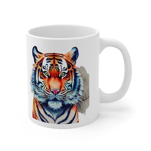 Tiger Mug, Tiger Gift, Tiger Coffee Mug, Zookeeper Gift, Tiger Lover Gift, Ceramic Mug 11oz, #01