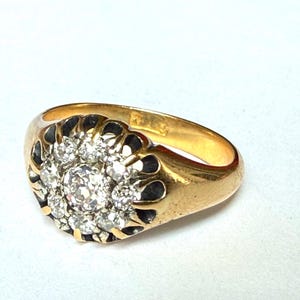 Antike Spät-Victorian 18k Gold Alt Mine Cut Diamant Ring
