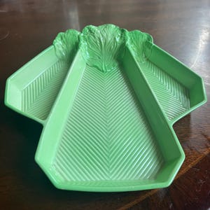 Antique Art Deco Carlton Ware Pastel Green Majolica Triple Tray