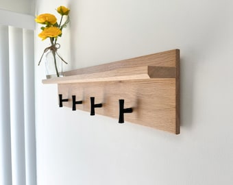 Modern Coat Rack Floating Shelf Dog Leash Holder Hallway Storage Coat Rack Wall Mount Entry Hooks Wall Mount Coat Rack Hallway Storage