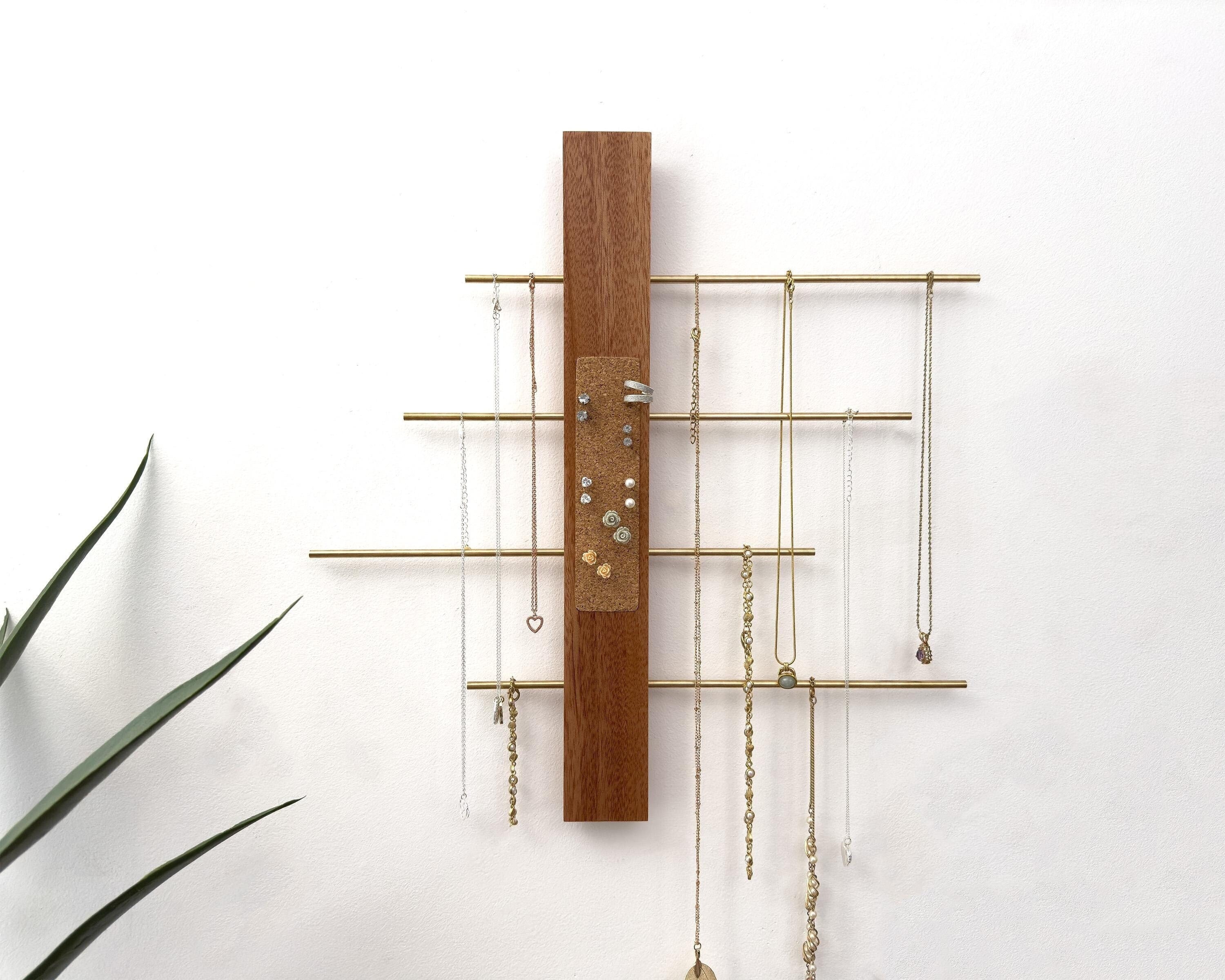 Jewelry Holder Necklace Organizer, Ring Holder Jewelry Storage, Wall Decor Bracelet Holder, Wall Mount Jewelry Hanger, Modern Jewelry Shelf