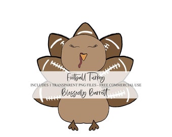Football Turkey Clipart | Boys of Fall Clipart | Thanksgiving Shirt Design | Fall Sublimation | Turkey Day | FREE Commercial Usage