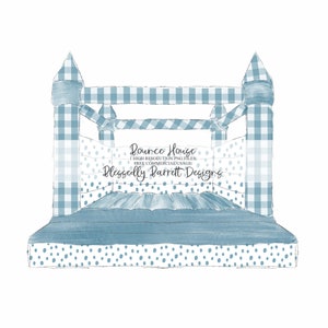 Watercolor Color Clipart | Bounce House Clipart | Summer Party | Waterslide | Dark Blue | FREE Commercial Usage