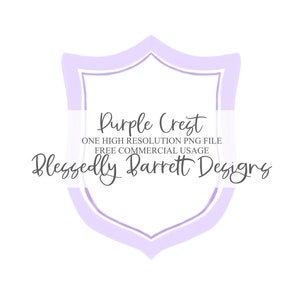 Paarse Crest Clipart | Lila Monogram Crest | Krans | Waterverf | Clipart voor uitnodigingen | GRATIS commercieel gebruik