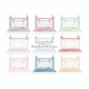 Watercolor Color Clipart | Waterslide Clipart | Summer Party | Bounce House | BUNDLE | FREE Commercial Usage