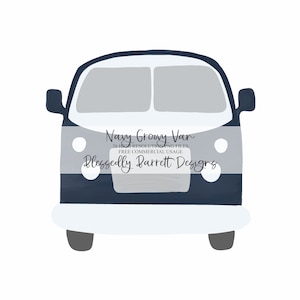Lilac Groovy Van Clipart | Groovy Clipart | Retro | Groovy Sublimation | Navy Blue Truck | FREE Commercial Usage