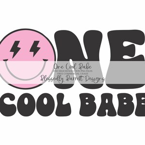 素敵な誕生日の女の子のシャツ | 1歳の誕生日 | レトロ | 素敵なスマイリー昇華 | ピンク | ONE COOL Babe | 商用利用無料