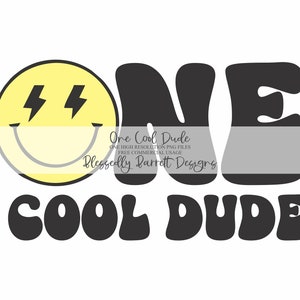 Geburtstag Shirt | 1. Geburtstag | Retro | Groovy Sublimation | Gelb | ONE COOL dude | KOSTENLOSE kommerzielle Nutzung