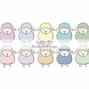 Pasen Clipart | Waterverf | Gingham Lam | Handgetekende schapen | Hij liet de 99 voor mij achter | Clipart voor GRATIS commercieel gebruik