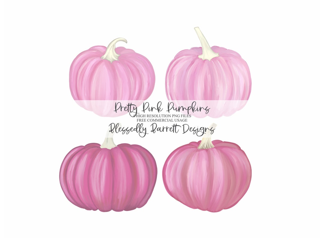 Commercial Use Watercolor Pink Pumpkin Clipart | Fall Clipart ...
