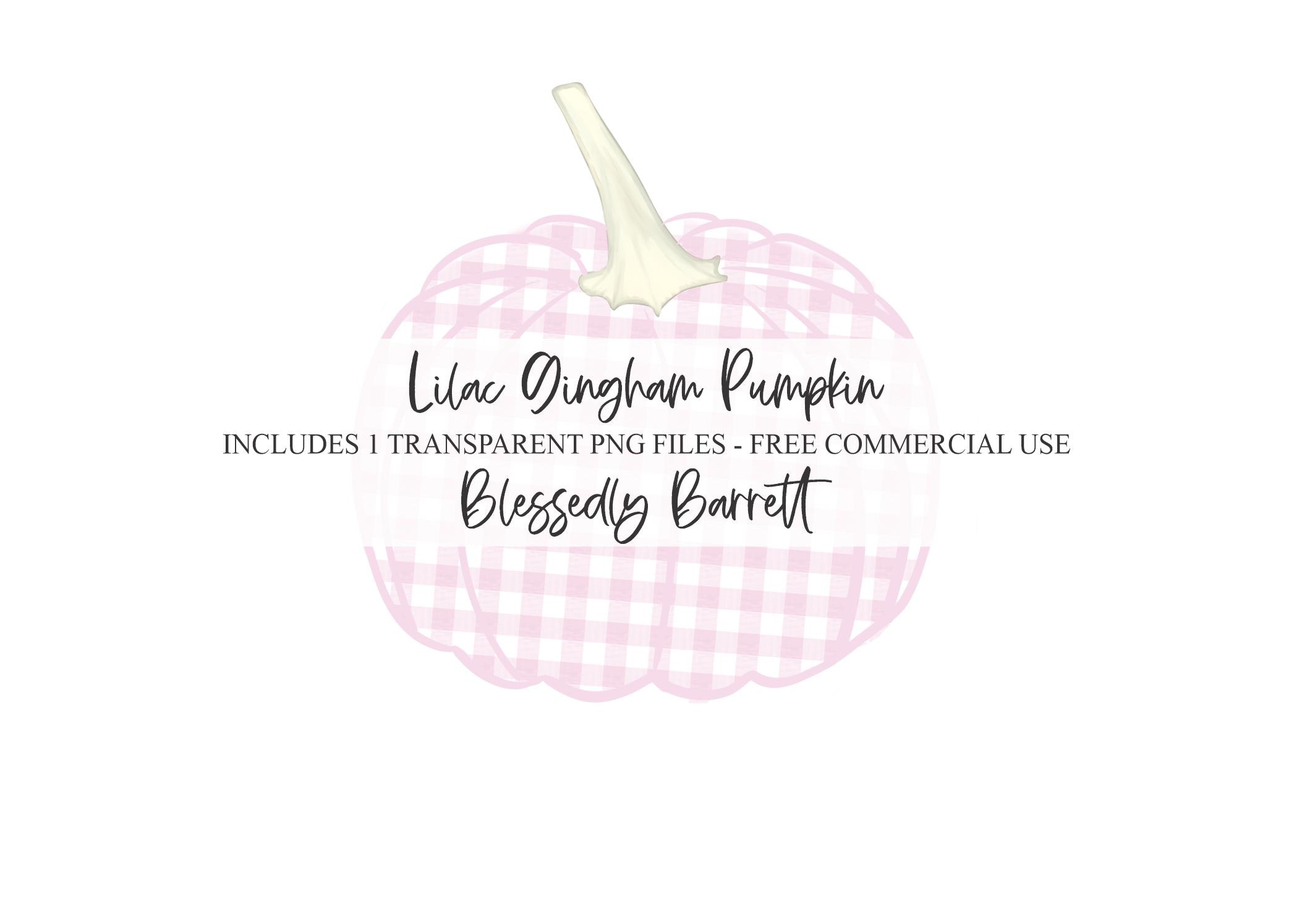 Pink Gingham Pumpkin Bundle Watercolor Clipart | Fall Clipart ...