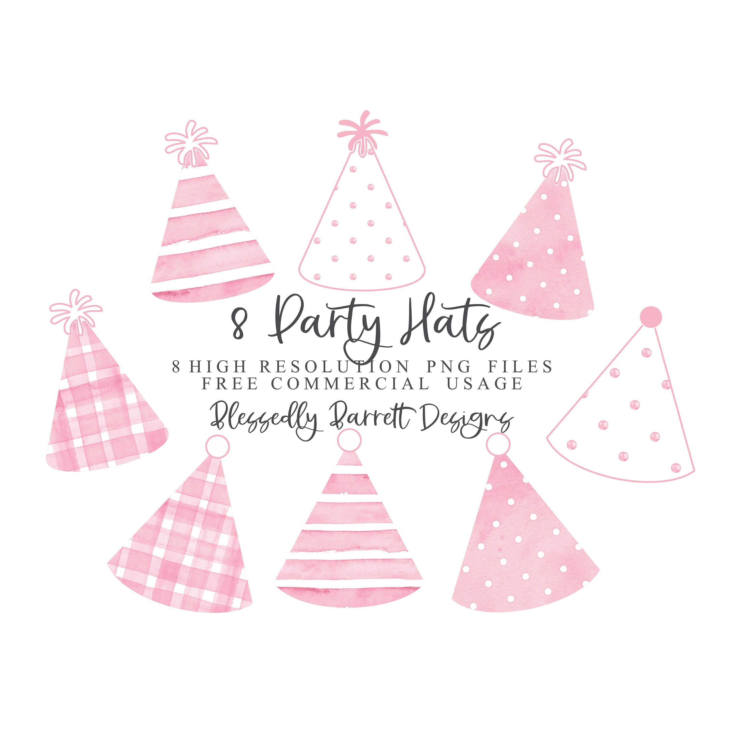 Watercolor party hat - Etsy México, image size:3000x3000