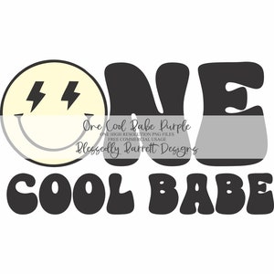 Lustiges Geburtstags-Shirt | 1. Geburtstag | Retro | Groovy Sublimation | Gelb | ONE COOL Babe | KOSTENLOSE kommerzielle Nutzung