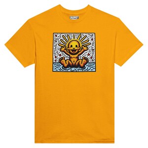 Keith Haring inspired "The Golden Child" Unisex Crewneck T-shirt Gold