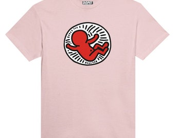 Camiseta unisex de cuello redondo "Bubble Baby" inspirada en Keith Haring