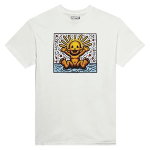 Keith Haring inspired &quot;The Golden Child&quot; Unisex Crewneck T-shirt