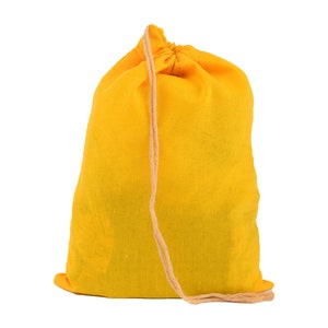 Pochettes à cordon en mousseline de coton jaune, sacs en tissu de qualité supérieure, cadeaux, recyclables et réutilisables, au choix parmi les tailles disponibles